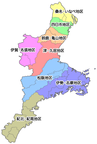 三重県眼科医会各地区地図